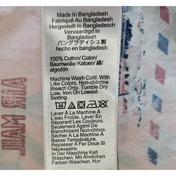 J CREW Women's Plus 2X Pajamas Set Shorts Postcards Drawstring 100% Cotton - Picture 10 of 11